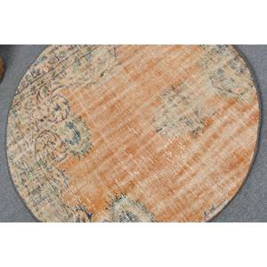 พรมตุรกีโบราณ4.4 x 4.4ft ผ้าขนแกะทำมือดีไซน์เย็บปะติดปะต่อกันทรงสี่เหลี่ยมผืนผ้าสำหรับใช้ข้างเตียง - Product Image 5