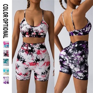Mallas de Yoga de alta calidad de cintura alta para mujer, pantalones deportivos de mezclilla lavados con arena sin costuras, pantalones de Yoga elásticos para correr sólidos - Product Image 2