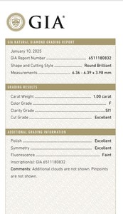 B2B D'VINS JEWELS GIA Certificado 1,00 CT Diamante blanco suelto Redondo natural F Color FL FLUJO Pureza EX Corte Pulido - Product Image 3