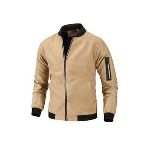 Chaqueta de invierno de alta calidad con logotipo personalizado para hombre, venta al por mayor de OEM, bombardero deportivo de talla grande, cuello levantado, tela de lona, calle principal para - Product Image 6