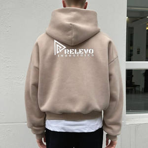 เสื้อฮู้ดทรงโอเวอร์ไซส์ผ้าคอตตอนสี100% เรียบโอเวอร์ไซส์ผลิตได้ทั้งชายและหญิงเสื้อมีฮู้ดผ้าฟลีซหนา450GSM หนา - Product Image 2