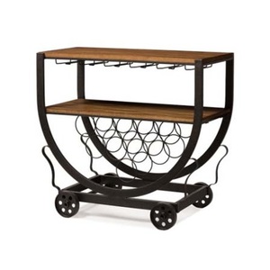 Elegant Design Good Price Bar <strong>Cart</strong> 2Tier Metal <strong>Wood</strong> Luxury Wine Serving Bar <strong>Cart</strong> <strong>Handcrafted</strong> Eco Friendly Drinks Serving Trolley - Product Image 2