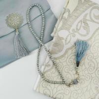 Tapis de prière Sajjadah en velours gris, fabriqué à la machine, lavable, tapis de prière musulman islamique, tapis de prière de voyage, tasbeeh, usage domestique, Ramadan, Eid Mubarak
