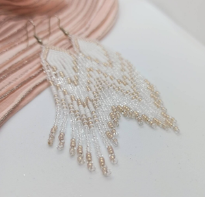 Flecos oro aro gradiente Ombre colgante semilla cuentas joyería pendientes Color bohemio oro a turquesa borla largo hermoso regalo - Product Image 2