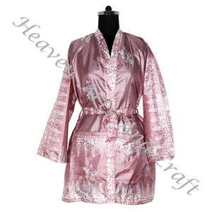 KS013 Robe de demoiselle d'honneur pour dames Kimono court Offre Spéciale Sexy dames nuisette mariée demoiselle d'honneur soie Kimono court peignoir pour les femmes - Product Image 5