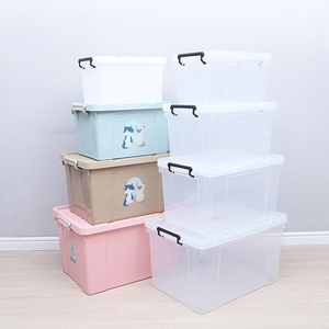 Boîte <span class=keywords><strong>de</strong></span> <span class=keywords><strong>rangement</strong></span> en plastique durable <span class=keywords><strong>de</strong></span> 18 L, blanche, empilable, <span class=keywords><strong>avec</strong></span> roulettes et <span class=keywords><strong>couvercle</strong></span>, grande capacité, organisateur pour les jouets des enfants et les articles divers - Product Image 4