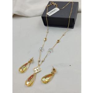 ชุดสร้อยคอพร้อมต่างหูโซ่สีทองหรูหราแฟนซีพร้อมต่างหูสำหรับงานปาร์ตี้เหมาะสำหรับงานแต่งงานทุกวันสำหรับผู้หญิง - Product Image 1