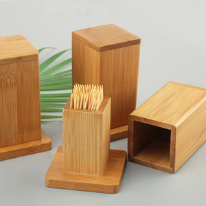 Porte-cure-dents en bois avec logo personnalisé, boîte de rangement pour cure-dents en bois naturel pour utilisation promotionnelle dans les restaurants - Product Image 3