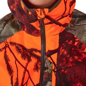 Veste coupe-vent camouflage orange de haute qualité, imperméable, à capuche, logo frontal personnalisable, veste coupe-vent d'extérieur - Product Image 3