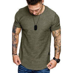 T-shirts d'été pour hommes Muscle Top Gym col en V couleur unie Slim Fit T-shirts à manches courtes t-shirts de couleur personnalisée - Product Image 4