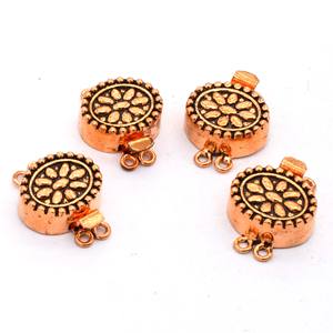 Fermoir à boîte multi-brins 23X17X7MM 2 brins cuivre oxydé et plaqué argent or 18 carats fermoir à bijoux plaqué or 18 carats B216 - Product Image 1