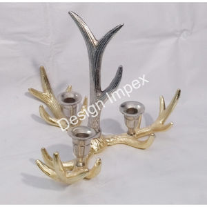 Portavelas Metálico Estilo Asta de Ciervo, Decoración Navideña, Portavelas Decorativo para Jardín, Acabado Antiguo - Product Image 6