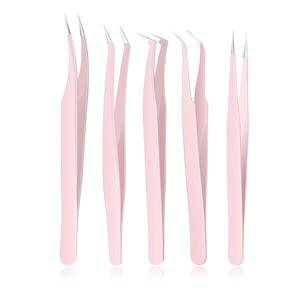 Ensemble de pinces à cils à adhérence parfaite de haute qualité en acier inoxydable avec logo personnalisé et emballage à pointes multiples pour extension de cils - Product Image 3