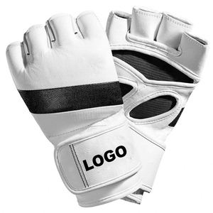 Vente en gros 8oz cuir de vachette demi-doigts MMA gants Muay Thai Martel Arts formation gants de poinçonnage 6oz 12oz personnalisé OEM - Product Image 4