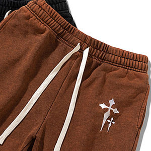 Unisex Elastic Waistband <b>Long</b> String <b>Men</b> <b>Shorts</b> French Terry Embroidery Patches Vintage Customize Training & Jogging Wear - Product Image 2