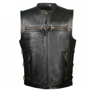 Gilet en cuir pour motocycliste, veste en cuir pour homme, prix de gros, qualité supérieure, nouveau modèle, avec OEM - Product Image 1