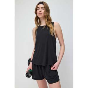 Blusa Larga Informal de Modal con Cuello Redondo, Manga Corta y Espalda Cruzada - Product Image 1