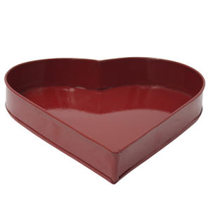 Juego de diseño de lujo de 2 bandejas de diseño de metal en forma de corazón bandeja de piedra de humo para utensilios de cocina decorativos - Product Image 3