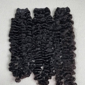 Paquetes de Cabello Humano Rizado Indio 100% Natural |   Cabello Virgen Remy |   Cutículas Alineadas |   Máquina de Doble Trama |   Permanente para Todos los Colores |   Fabricante - Product Image 1
