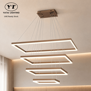 โคมไฟระย้าเหล็ก LED โมเดิร์น 168W ปรับแสงได้ 3 สี พร้อมรีโมทคอนโทรล สำหรับห้องรับประทานอาหารสุดหรูและตกแต่งภายในวิลล่า - Product Image 1