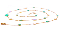 925 Sterling Silver Long Collier pour Fêtes Classique Chrysoprase Opale Pierres Précieuses Bas quantité minimale de commande Fournisseur de Bijoux pour Anniversaires
