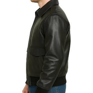 New Design <b>Genuine</b> Leather Jacket for Men Trendy Streetwear Fashion Outerwear Soft Comfortable Casual Wear Leather Jacket - Product Image 3