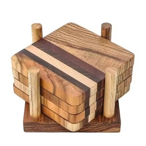 Posavasos de nogal elegantes de H.M.A Artesanías para hogares, cafés y regalos - Product Image 6