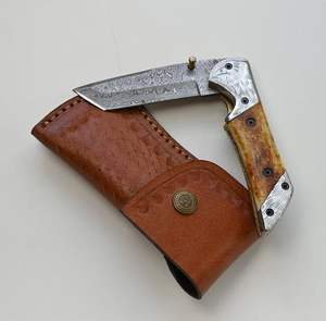 มีดพับเหล็กดามัสกัสแบบกำหนดเองได้ ราคาขายส่งจากโรงงาน พร้อมโลโก้ตามสั่ง ดีไซน์ใหม่ทันสมัย - Product Image 5