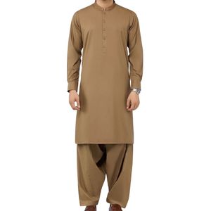 Shalwar Kameez bleu moyen pour homme, costume traditionnel pakistanais, tissu en coton de haute qualité, kurta pyjama de créateur pour homme, vêtements ethniques - Product Image 6