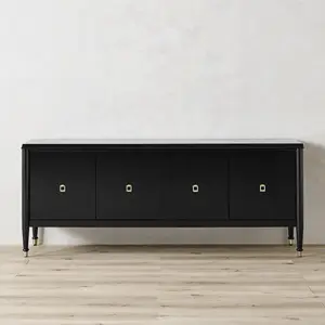 Mesa de consola de buena calidad, estilo lujoso, Material de madera, para el hogar Color negro pintado, apartamento, muebles de salón