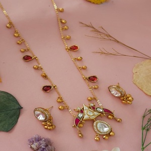 Conjunto de Collar y Aretes de Diseño de Alta Calidad con Baño de Oro y Piedras, Colección para Bodas y Fiestas para Mujer - Product Image 3