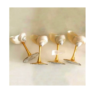 Seashell Glasses Artisan-Made Vietnam Glassware with Shell Motifs for Living Room or Kitchen Decoration - Product Image 1
