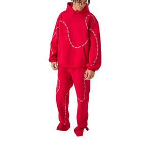 Customizable <b>Men's</b> Grey Multi-Pockets Sweatpants Set Private Label Blank Track Sweat Suits Winter <b>Fleece</b> Jogging Suit <b>Shirt</b> - Product Image 4