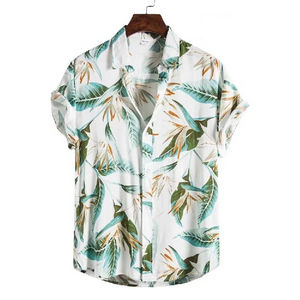 New Design Custom <b>Men's</b> <b>Beach</b> Casual Short Sleeve <b>Shirt</b> 100% Cotton Printed Summer <b>Beach</b> Wear - Product Image 2