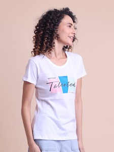 Camiseta de media manga con cuello estampado elegante y elegante de ODM Supply, cómoda Lona de moda para el verano, camisetas de talla grande para mujer - Product Image 6