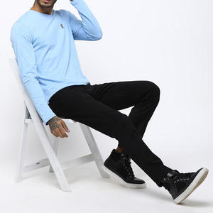 Camiseta de Manga Larga con Cuello en V para Hombre, Logotipo Personalizado, Camiseta de Algodón con Cuello en V, Camiseta de Manga Larga con Cuello en V para Hombre con Logotipo Personalizado - Product Image 6