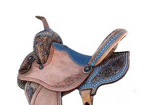 ชุดอานม้าหนังแท้คุณภาพระดับพรีเมี่ยมสำหรับความทนทานแบบตะวันตกและของจำเป็นสำหรับการขี่ม้าแข่งรถภาษาอังกฤษ - Product Image 3