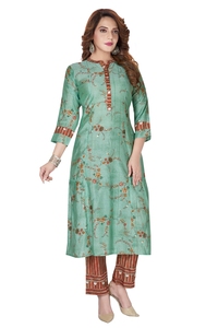 Ropa étnica portátil para fiestas y eventos de boda, conjunto de Kurta para mujer a la venta al mejor precio de la India - Product Image 2