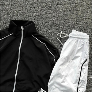 Conjunto de chándal cortavientos de Material de nailon de alta calidad 2025, chaqueta deportiva con logotipo personalizado para hombre y conjuntos de 2 piezas para correr - Product Image 2