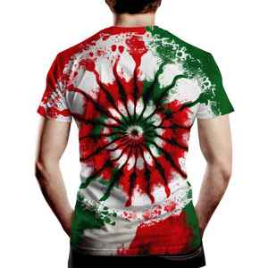 Camiseta de Cuello Redondo 100% Algodón con Estampado Tie Dye para Hombre, Ajuste Holgado, Arcoíris Natural, Material de Poliéster, Unisex - Product Image 3