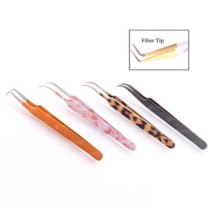 Pinzas duraderas para extensión de pestañas, punta de fibra, pinzas de Color impresas, acero inoxidable para herramientas de pestañas postizas - Product Image 6
