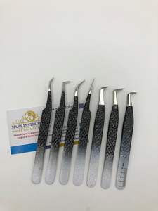 Outils de cils de Volume individuel de poignée de diamant professionnelle pince à épiler d'extension de cils en acier inoxydable pointe de fibre durable pointue - Product Image 2