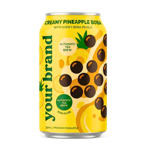 Chocolate <b>Boba</b> Tea Drink Chilled <b>Bubble</b> Tea canned beverage with chewy tapioca pearls custom brand label - Product Image 6