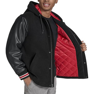 Veste de baseball varsity de qualité supérieure pour homme, patchwork noir, manches en laine véritable respirantes, téléchargée par Dress Sports - Product Image 5
