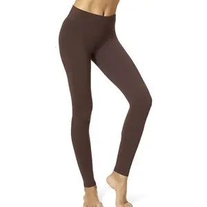女式运动瑜伽打底裤高腰跑步休闲打底裤女式最佳印花标志运动脚背