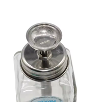 100% métal pompe ESD matériaux 120ml verre Nail Art pompe alcool bouteille distributeur carré ongles presse en gros distribution bouteille