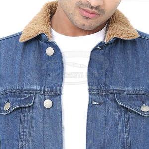 Veste en jean légère taille plus personnalisée pour hommes, design unique à col montant vintage pour l'hiver - Product Image 5