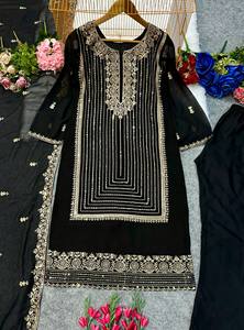 Nuevo diseñador tradicional Salwar Kameez Party Wear Top y pantalón con elegante Duppata y trabajo de bordado - Product Image 3