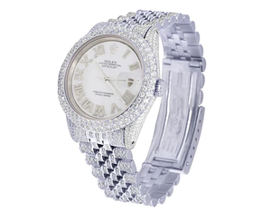 Jubilé VVS Diamant Hommes Montre 40mm Or Blanc Plaqué En Acier Inoxydable Hommes Montre Pour Cadeau Cadeau D'anniversaire Montre Pour Lui - Product Image 1