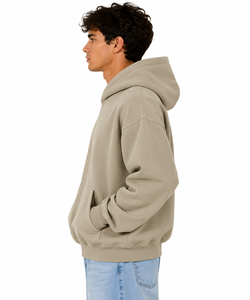 Sweat-shirt à capuche surdimensionné pour homme, couleur unie, avec poche, style décontracté, pour l'hiver, en polyester/coton tricoté, ODM - Product Image 3